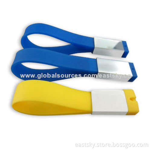 Bracelet Keyring USB Drive, OEM Orders are Accepted, Capacity of 64MB to 32GB